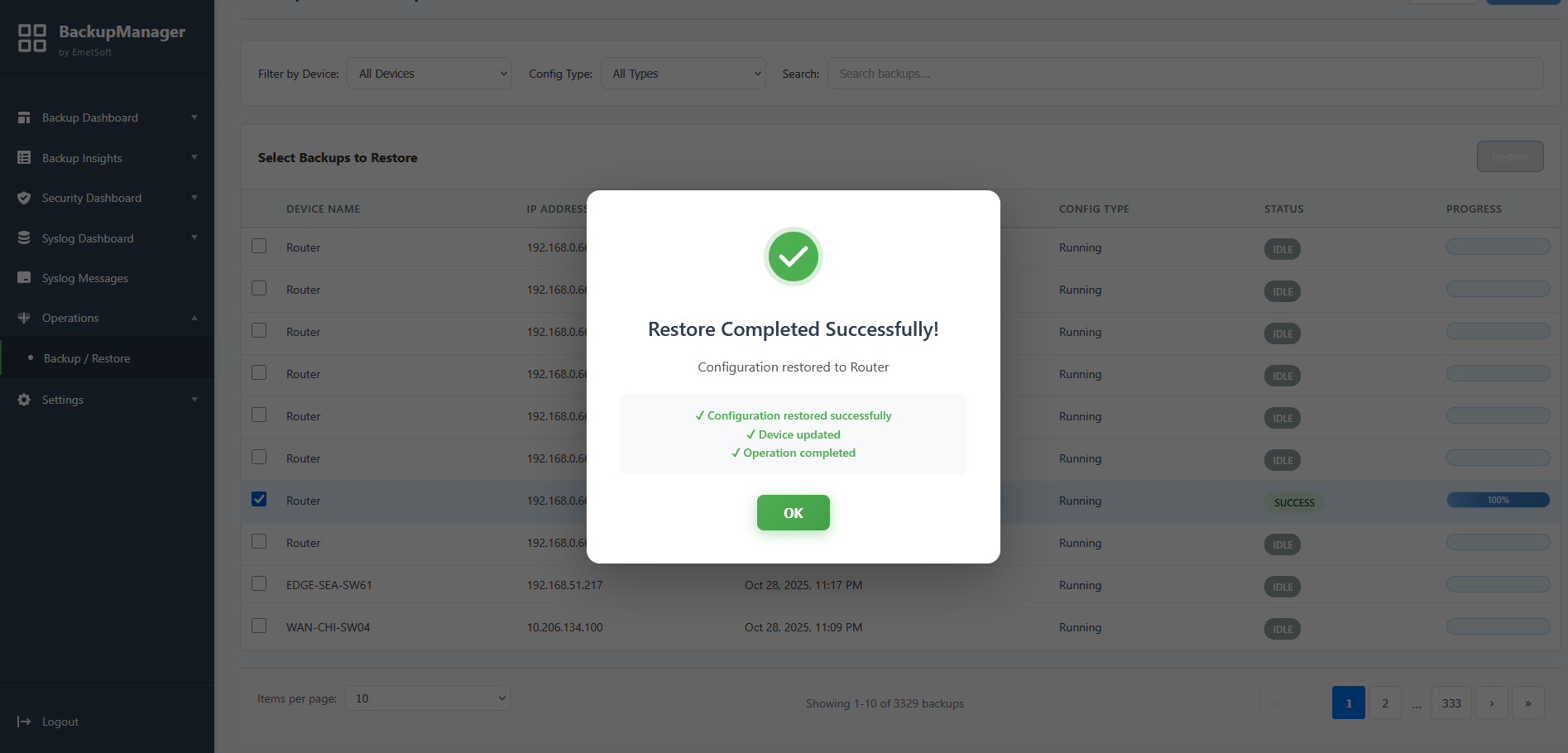 Backup Manager & Network Operations Suite Screenshot 14