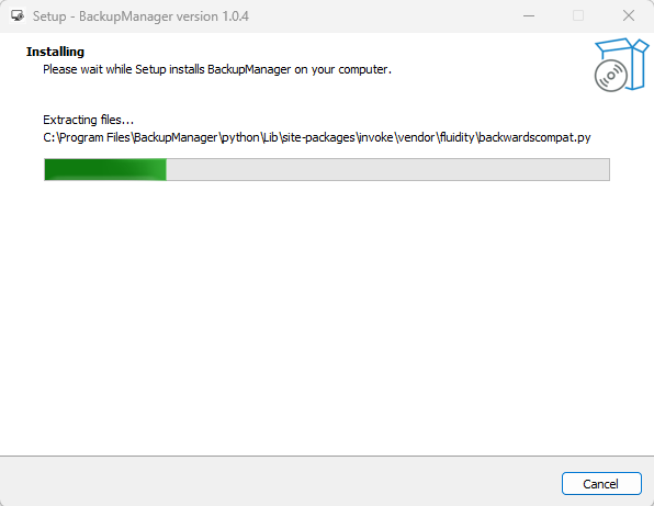Installation progress
